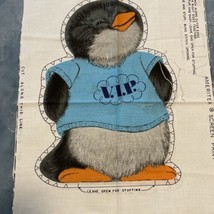 V.I.P. Ameritex Shirt Tales Penguin Fabric Pillow Doll 1980 Hallmark Cards  - £16.64 GBP