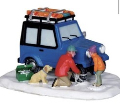Lemax Table Accent “Putting On The Chains” Retired Christmas Village 2012 Car - $69.29