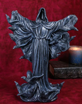 The Dark Lord Boogeyman Black Death Grim Reaper With Raven Crows Figurine - £35.24 GBP