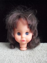 Vintage 1963 Vinyl Uneeda  Girl Doll Head with Sleepy Eyes 5" Tall - $18.81