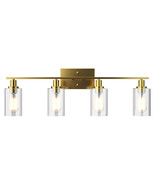 4-Light Wall Sconce Modern Bathroom Vanity Light Fixtures w/ Clear Glass... - £100.64 GBP