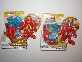 Playskool Heroes Iron Man Adventures Silver Centurion &amp; Iron Man Figures NEW - £15.92 GBP