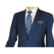 Men Suit BERLUSCONI Turkey Italian Wool 180's Single Breasted K442-12 Navy image 8