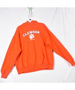 Clemson Tigers Men&#39;s SweatShirt Hoodie Size XL Orange Jerzees - $376.48 MXN