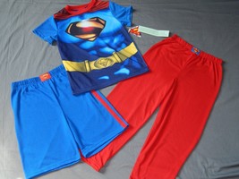 Boy&#39;s Pajamas 3 pc Set Superman Youth Size 8 Small Sleepwear NEW Justice League - £14.84 GBP