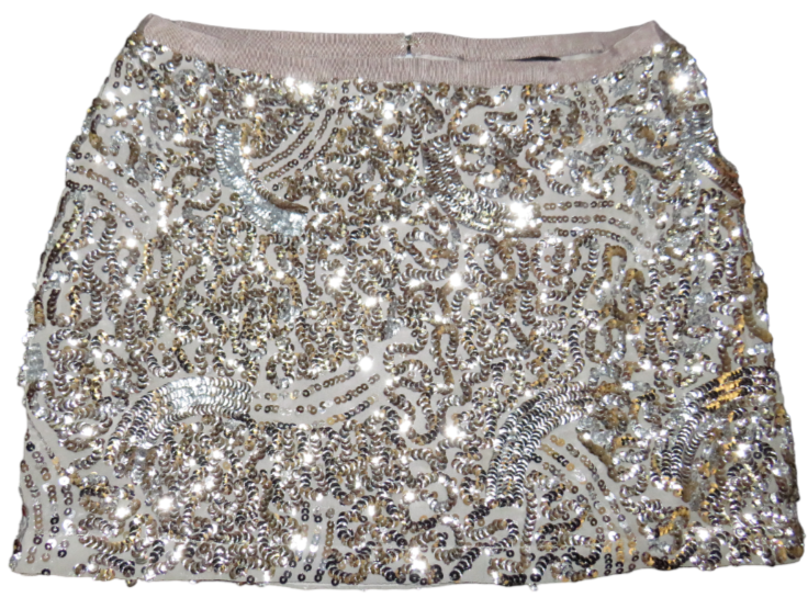 Primary image for Vintage Moda International Victoria's Secret Silver Sequined Mini Skirt Size 6