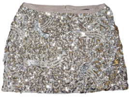 Vintage Moda International Victoria&#39;s Secret Silver Sequined Mini Skirt ... - £46.91 GBP