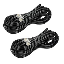 2 Pack 33 Feet Long Black Telephone Line Cord Phone Extension Modular Telephone  - $20.99