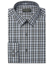 Alfani Men&#39;s Dennis Plaid &amp; AlfaTech Gingham Shirt Blue Grey 2 Shirts-Small - $19.97