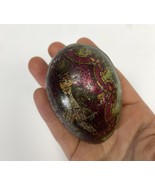 Antique Victorian Easter Tin Egg Lithograph - Painted Red metal - $53.30