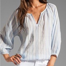 Tommy Hilfiger Striped Pintucked Top Blouse Blue And White Size Xl New W Tag - £54.29 GBP