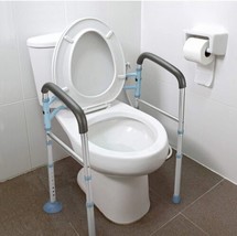 OasisSpace Stand Alone Toilet Safety Rail Heavy Duty Medical Toilet Safety Frame - £46.43 GBP