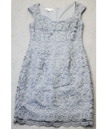 Maggy London Sheath Dress Women Petite 4 Gray Crochet Floral Sleeveless ... - $640.27 MXN