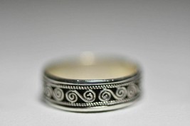 Spiral ring rope thumb band sterling silver women boys Size 8.25 - £29.58 GBP