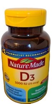 Nature Made Vitamin D3 1000 IU (25 mcg) Immune Health - 180 Softgels Exp 10/2026 - $12.86