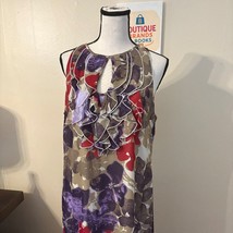 Ann Taylor Fall Dress with Ruffle Size 12  Sleeveless Floral - $29.70