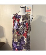Ann Taylor Fall Dress with Ruffle Size 12  Sleeveless Floral - $41.68 CAD