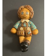 Vtg Handmade Clay Dough Brown Haired boy Glossy - $13.55 CAD