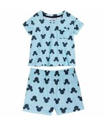 Disney™ ~ Minnie ~ Mickey Mouse ~ 2 Piece Pajama Set ~ Black on Blue ~ S... - $18.70