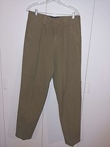 Trilogy Sportswear Men&#39;s Pleated 100% Cotton Brown Casual PANTS-34x33-NWT-NICE - £9.56 GBP