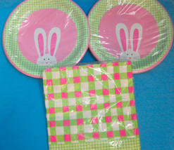 Easter Bunny Party Plates &amp; Napkins Peek-A-Boo Green Pink Target - $16.75