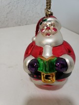 Glass molded Christmas ornament Large Santa Claus Red Suit With Book - £9.57 GBP