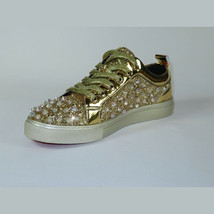 Mens Fancy Shoes By FIESSO AURELIO GARCIA, Spikes Rhine stones 2413 Gold image 4