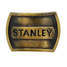 STANLEY Works 1978 Brass Belt Buckle Made In USA 3.5&quot; x 2.5&quot; Vintage - £18.97 GBP