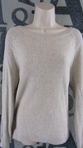 Ann Taylor LOFT Women Large Camel Tan Tunic Sweater Ribbed Back Cotton Blend - £14.14 GBP