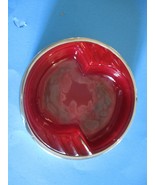 VTG/RETRO ASH TRAY RIDGED SILVER COLOR RIM W/DEEP RED GLASS INSERT 1#, 6... - $267.14 MXN