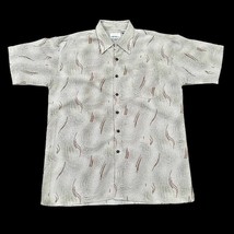 Virgola UOMO Shirt Size XL Tan Brown Disco 80s 90s Eclectic Grandpa Vintage - $16.29