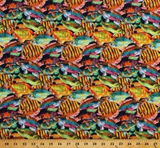 Cotton Tropical Fish Multi-Color Ocean Animals Fabric Print by the Yard D676.28 - £20.77 GBP