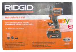 USED - RIDGID R86115 18V Cordless 1/2 in. Hammer Drill/Driver Kit - £79.74 GBP