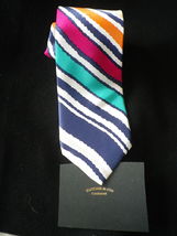 Yates &amp; Co London duchesse satin stripe tie, handmade in England, free s... - $59.50