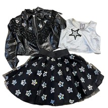 Hollywood Babe Girls Pageant 3-Piece Outfit Rock Star Silver/Black Size 5/6 - £75.33 GBP