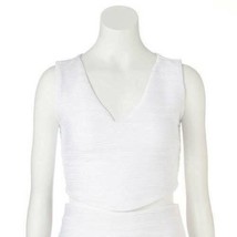 Womens Crop Top Tank Cami Blouse JLO Jennifer Lopez White Jacquard $44 S... - $16.83