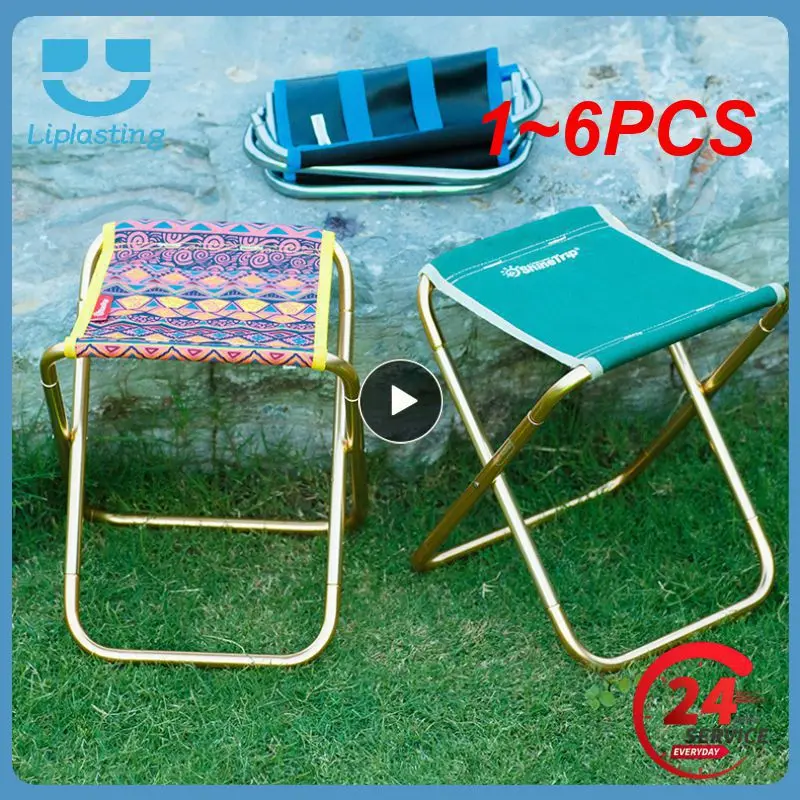 1~6PCS Outdoor Folding Stool Camping Fishing Chairs Nature Hike Portable - £15.50 GBP+