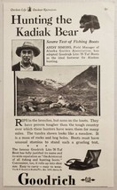 1930 Print Ad Goodrich Lite-&#39;N-Tuf Boots Severe Test Hunting Kodiak Bear  - $12.85