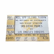 4/16/1980 Los Angeles Dodgers v. San Diego Padres Ticket Stub Garvey HR Baker 3H - $8.00