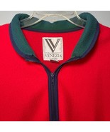 Vintage 90’s Venezia Vitale Fleece Full Zip Jacket Red Blue Green Women’... - £9.10 GBP