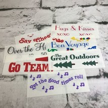 Vintage Stickers Lot Of 7 Sayings Words Say Cheese Go Team Great Outdoor... - £9.30 GBP