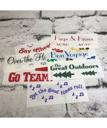 Vintage Stickers Lot Of 7 Sayings Words Say Cheese Go Team Great Outdoor... - £9.29 GBP