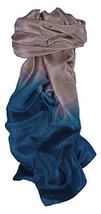 Mens Tabby Weave Pure Silk Scarf Sapphire by Pashmina &amp; Silk - £23.51 GBP
