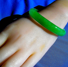 Earth mined Imperial Green color Jadeite Jade Deco Antique old Bangle Bracelet - $32,295.25