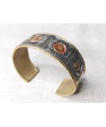 Artisian Brass, Steel And Copper Dot Cuff Bangle - $53.32 CAD