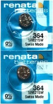 Renata 364 SR621SW Batteries - 1.55V Silver Oxide 364 Watch Battery (2 Count) - £11.98 GBP