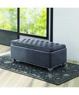 Rebekah Gray Fabric Storage Bench - Entryway Ottoman Seat - €185,27 EUR