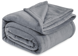 Bedsure Fleece Bed Blankets Queen Size Grey - Soft Lightweight Plush Fuzzy Cozy  - £31.56 GBP