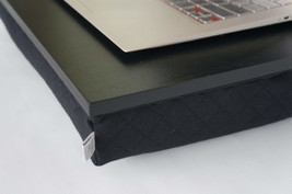 Laptop stand with comfortable pillow - black tray with black structured quilted  - £39.26 GBP