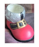 Vintage Christmas Ceramic Santa&#39;s Boot Planter Hobbyist Décor 1975 Handp... - $11.67